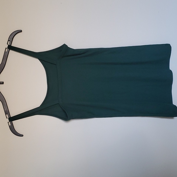 No Boundaries Dark Green ribbed spaghetti  strap tank top - Picture 5 of 5